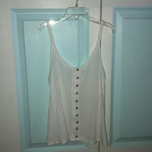american eagle white button up tank top